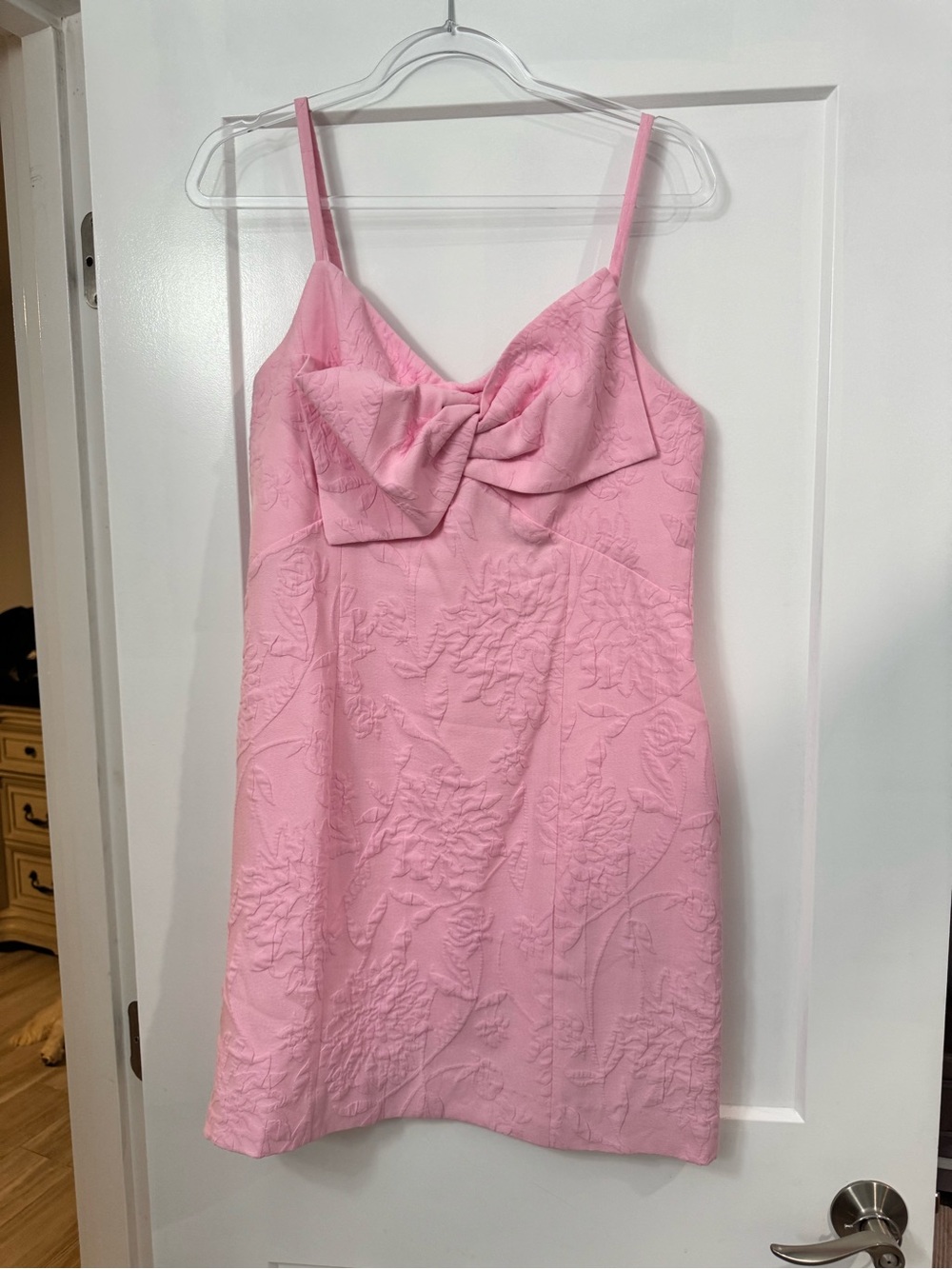 Lilly Pulitzer Willalynn Stretch Bow Dress- Conch Shell Pink Caliente Size 10